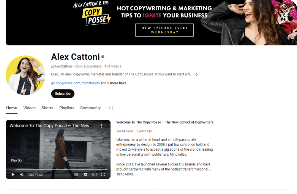Alex Cattoni YouTube