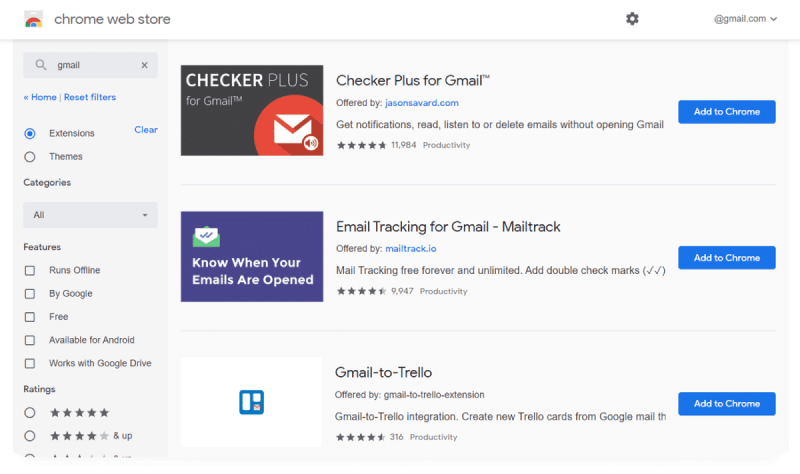 Gmail add-ons