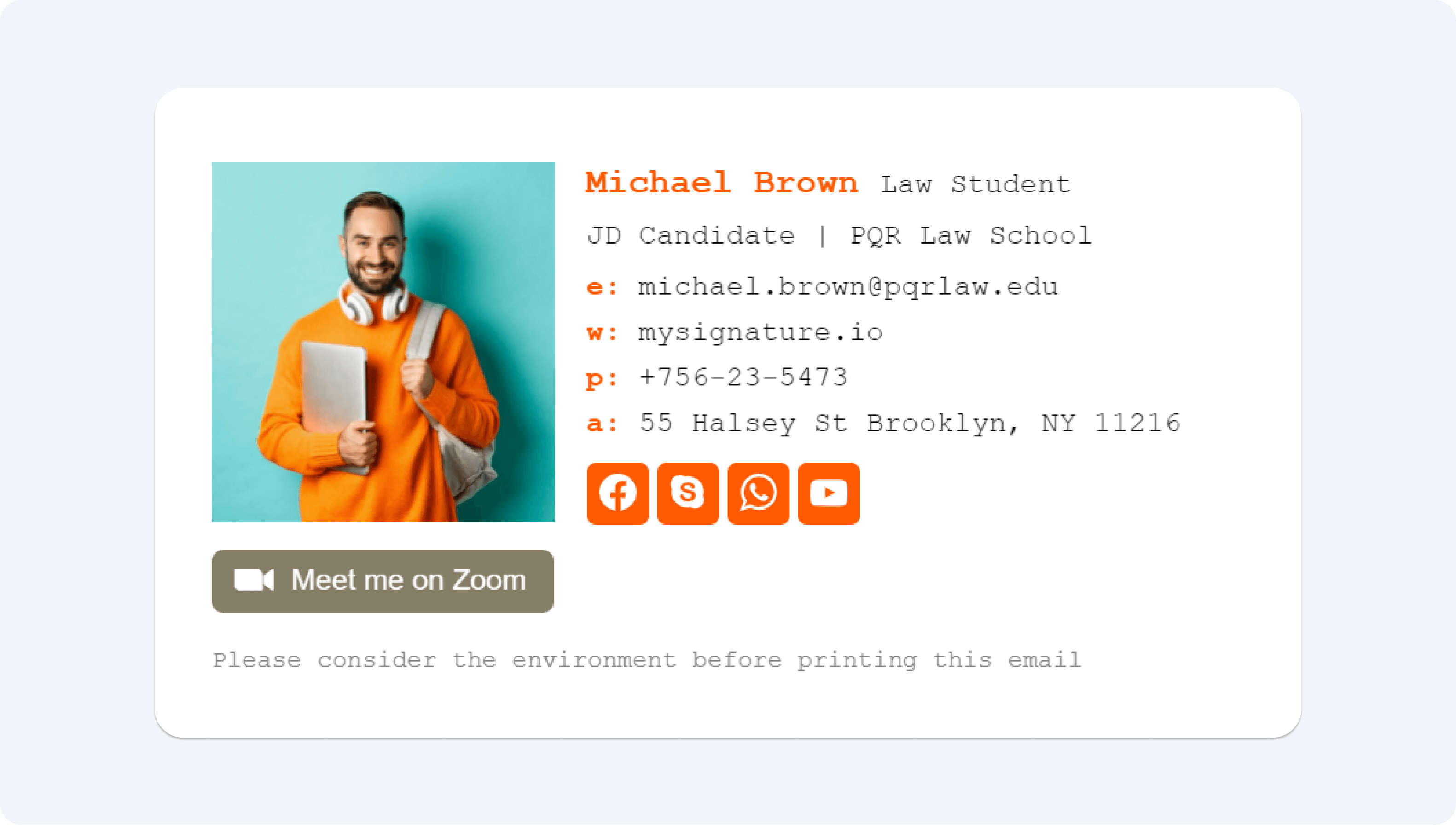law-student-email-signature-example