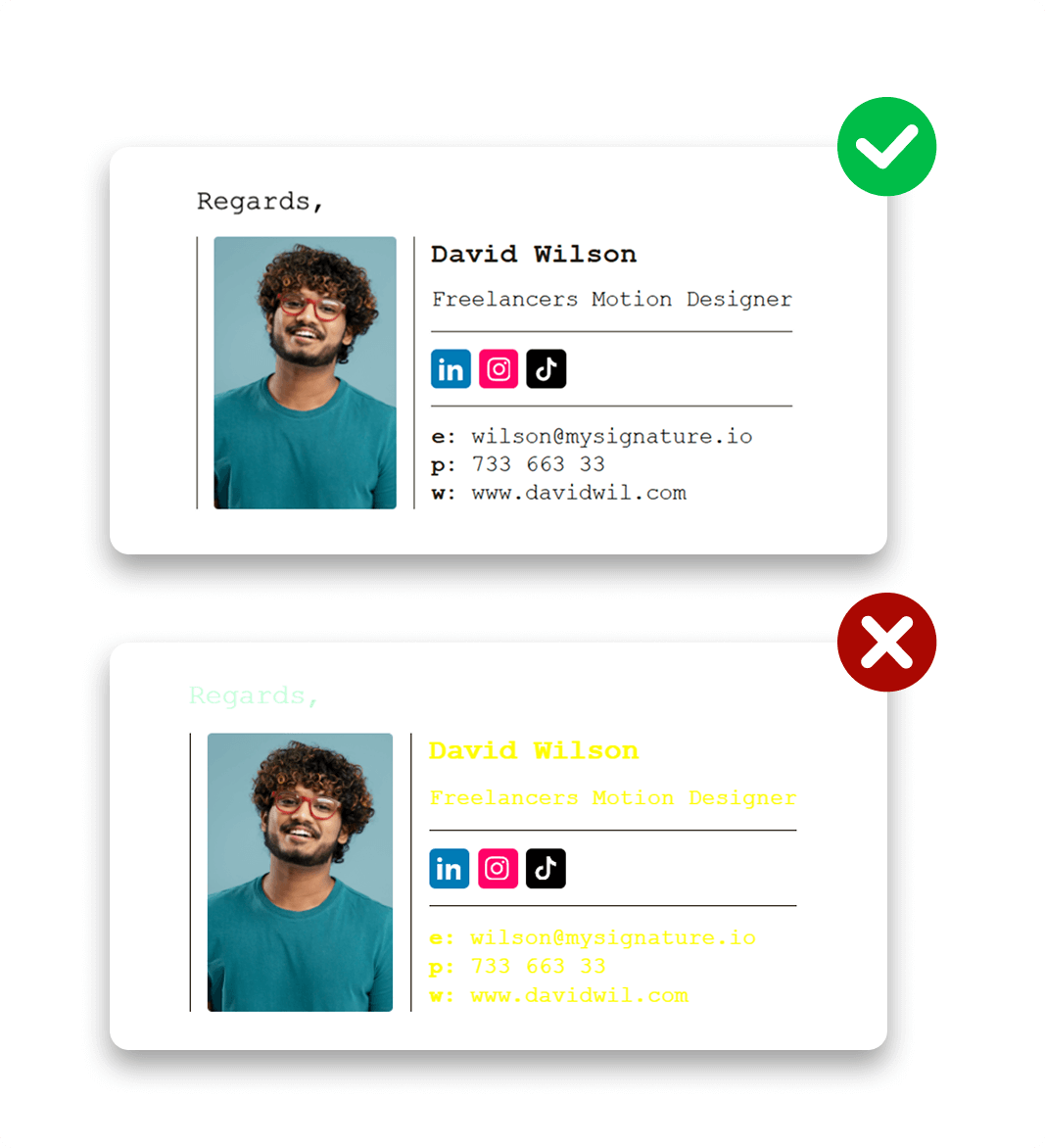 Email Signature Mistake Font Color Problem