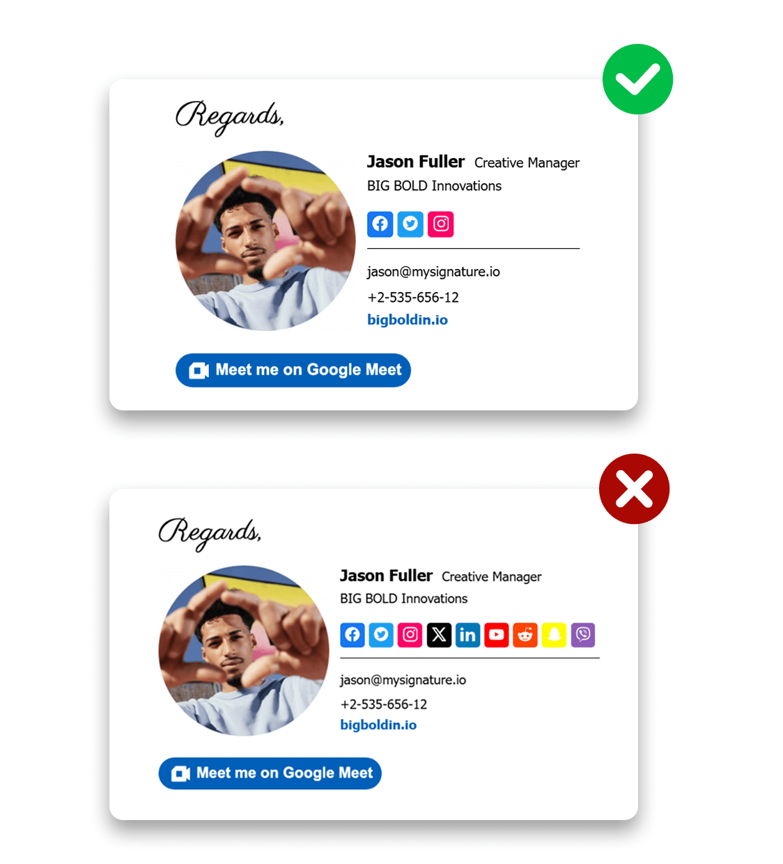 Email Signature Soical Icons Mistake