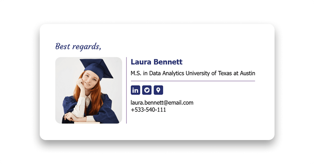Master’s student email signature example