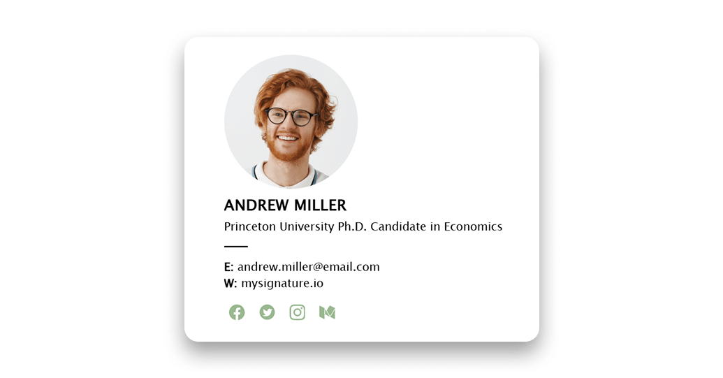 Ph.D. student email signature example