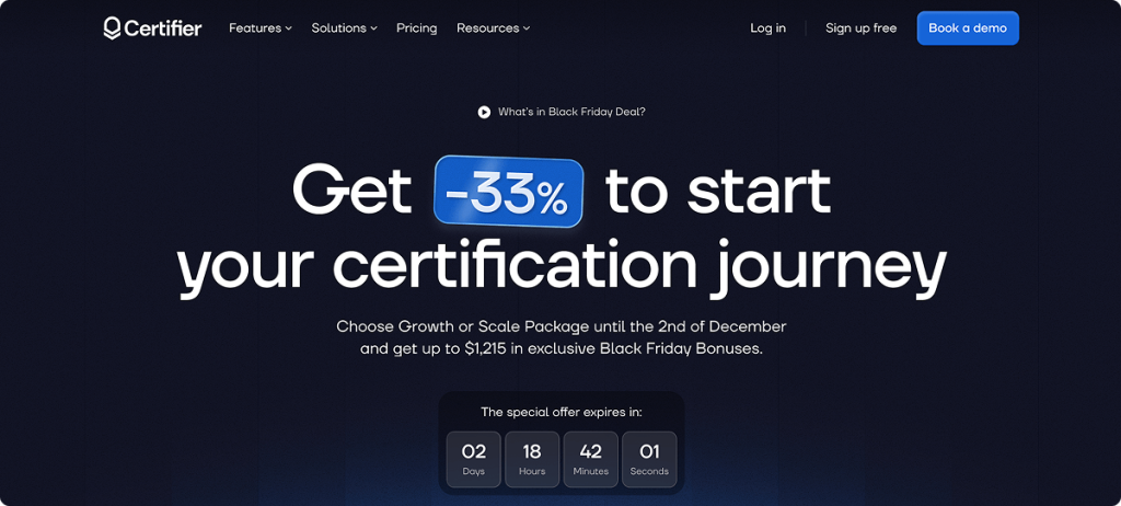 Certifier Black Friday Deal