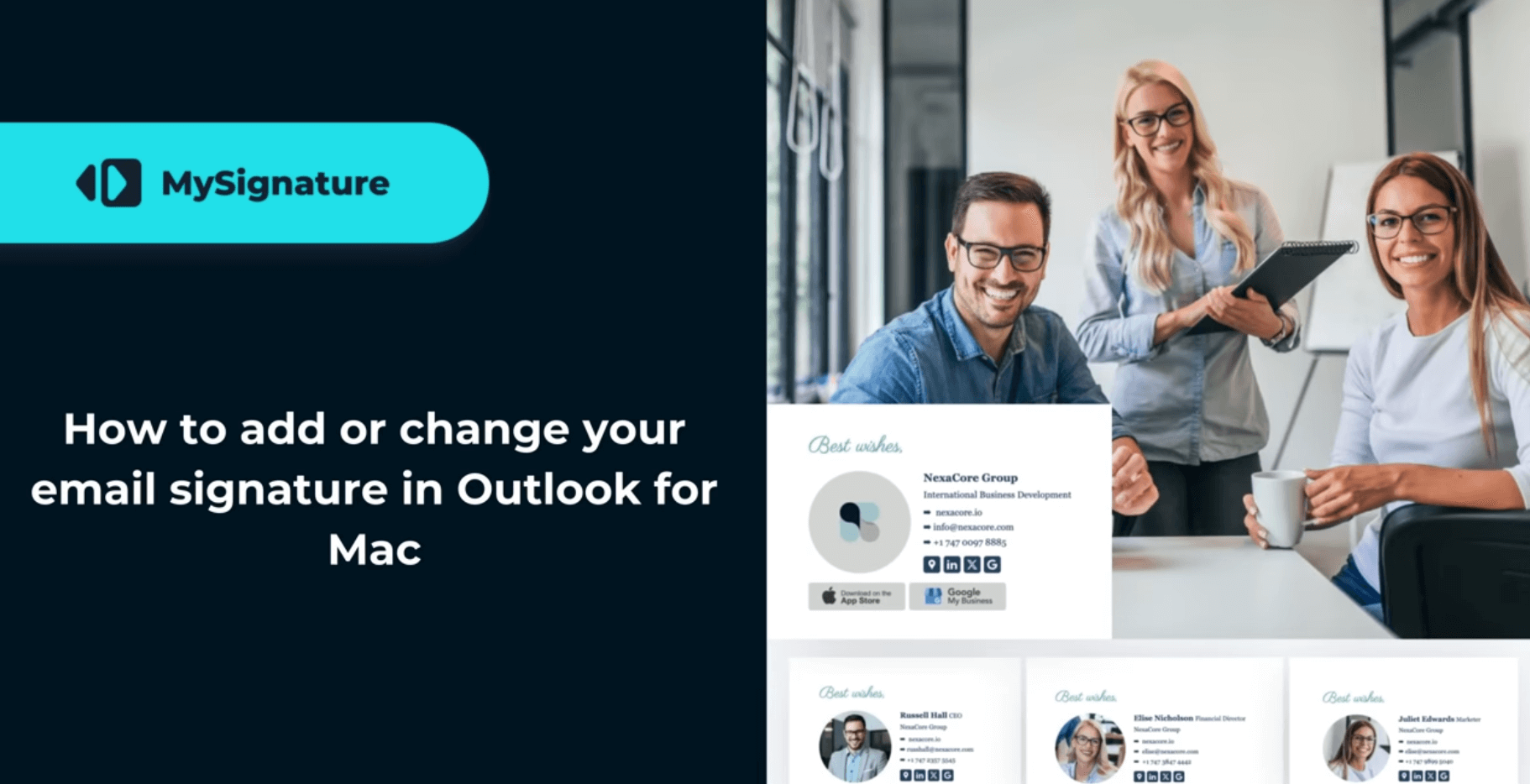 Change your email signatutre in Outlook for Mac