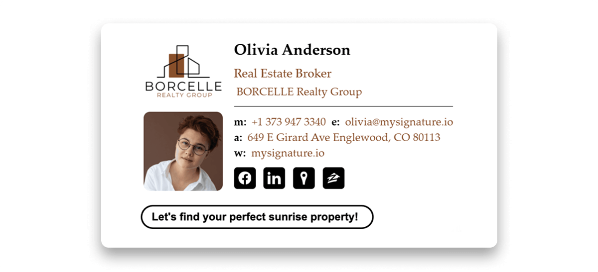 Email Signature for Real estate Broker