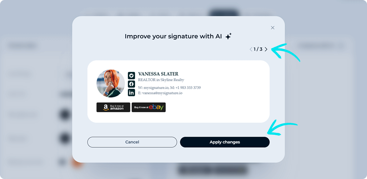 Improve email signature with MySignature AI Feature