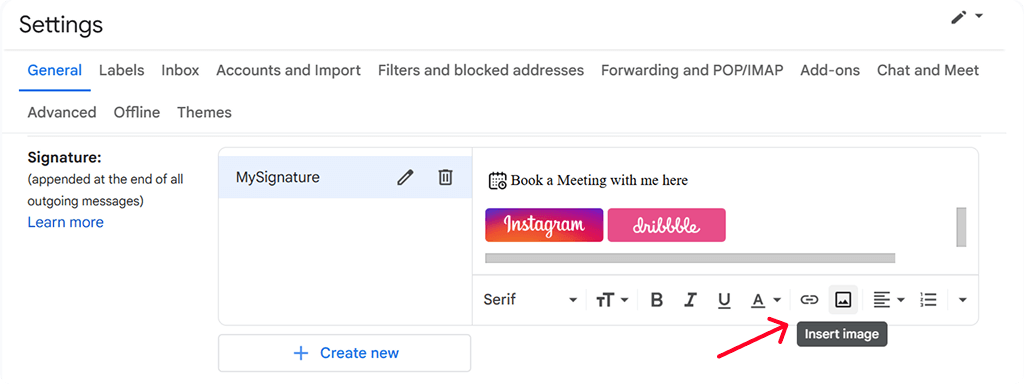 Gmail Insert Gif in Email Signature