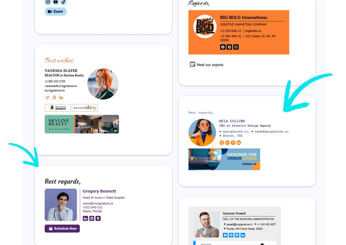 Choose Email Signature template with MySignature