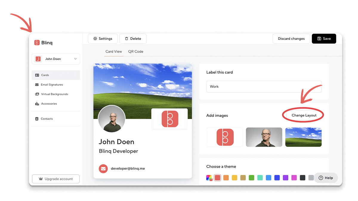 A screenshot of the Blinq interface
