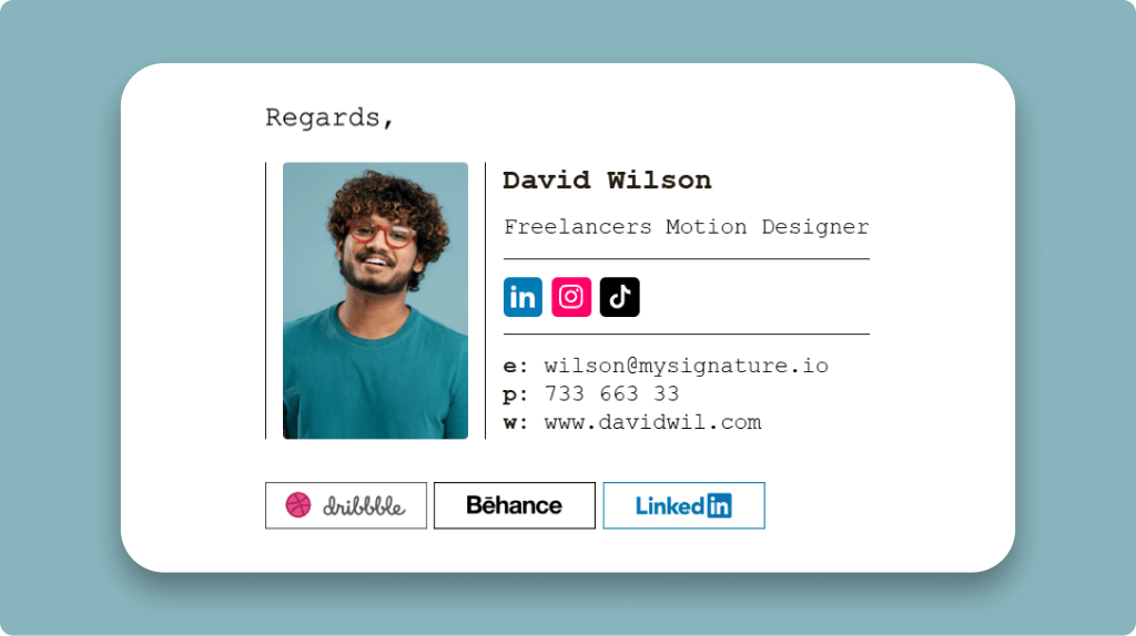 Freelanc Email Signature Example