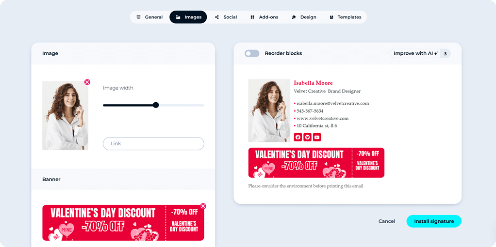 How to Add a Valentine's Day Signature