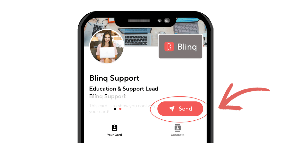 Send button in the Blinq app