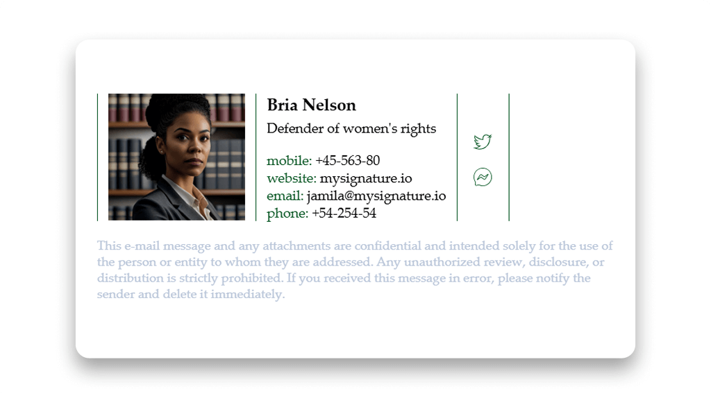 Email Confidentiality Notice Disclaimer Email Signature Example