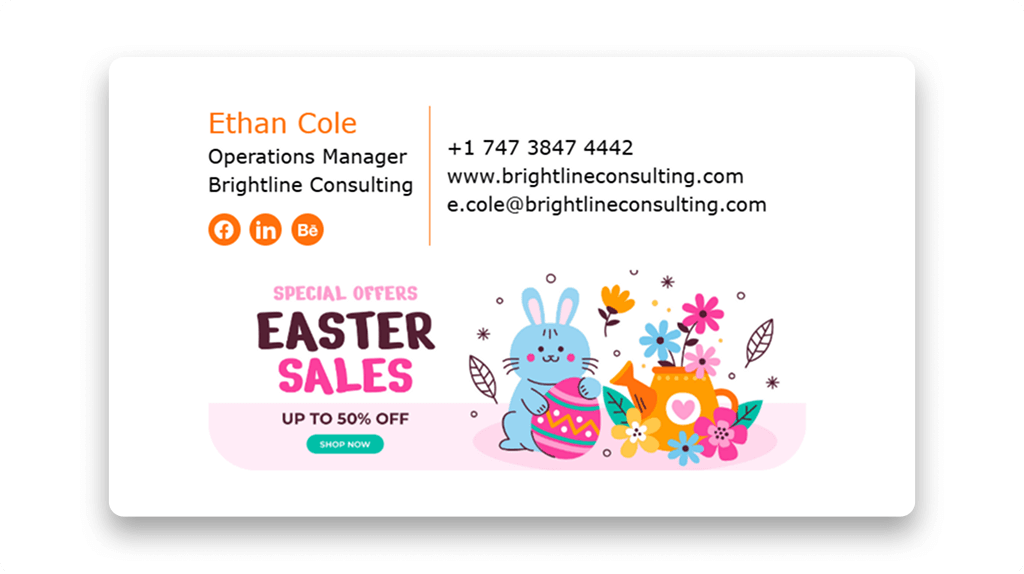 Easter Sales Special Offer Easter Egg Hunt Email Signature