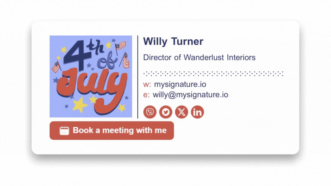 Email Signature with GIF 4th July