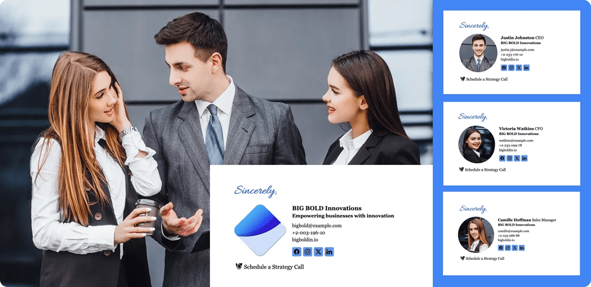 Team Email Signature MAnagement example