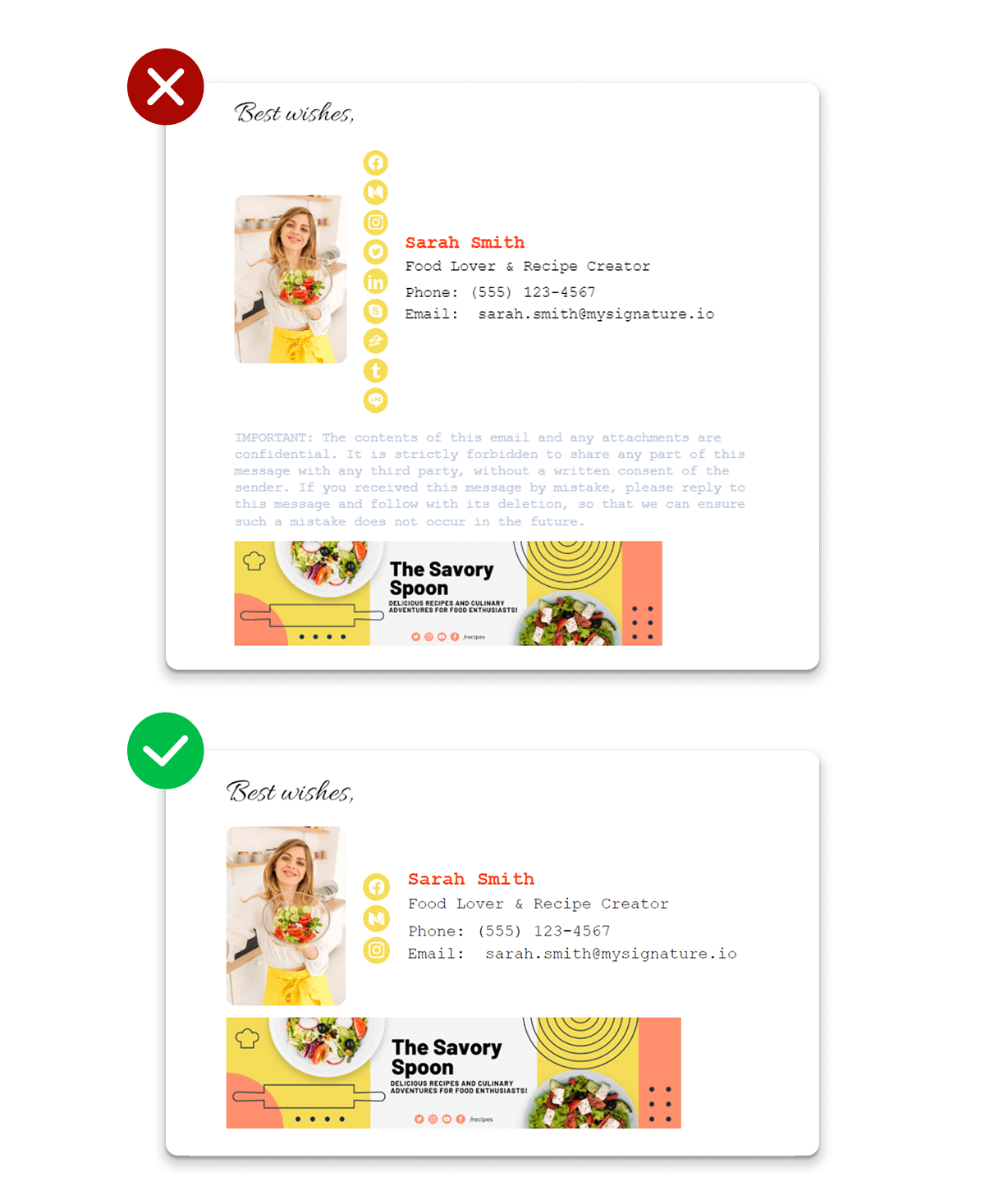 Excessive Links or Icons