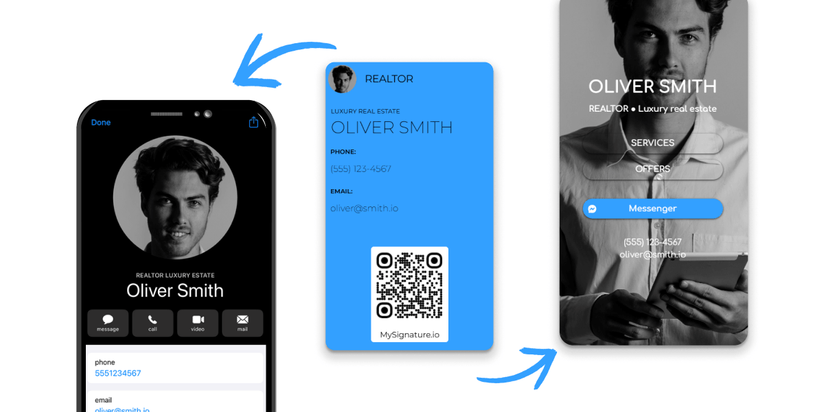 Sharing a Digital Business Card by QR Code