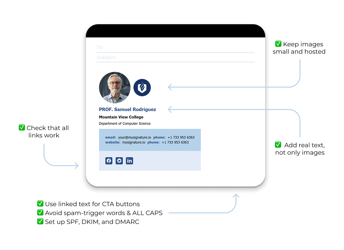 How to Keep Your Signature Out of the Spam Filter Checklist