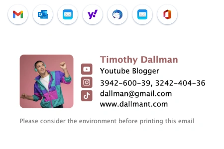 Create a stunning blogger email signature layout
