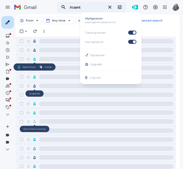 Unlimited email tracker