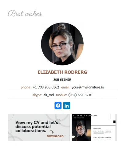Email signature templates for job seekers