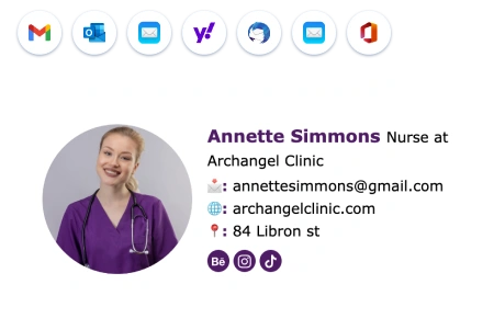 Design a new email signature for a nurse